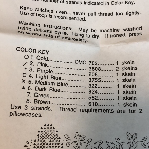 Herrschner’s Stamped cross stitch Kit 11-9657 Pillowcases Blue Butterflies - Picture 5 of 9